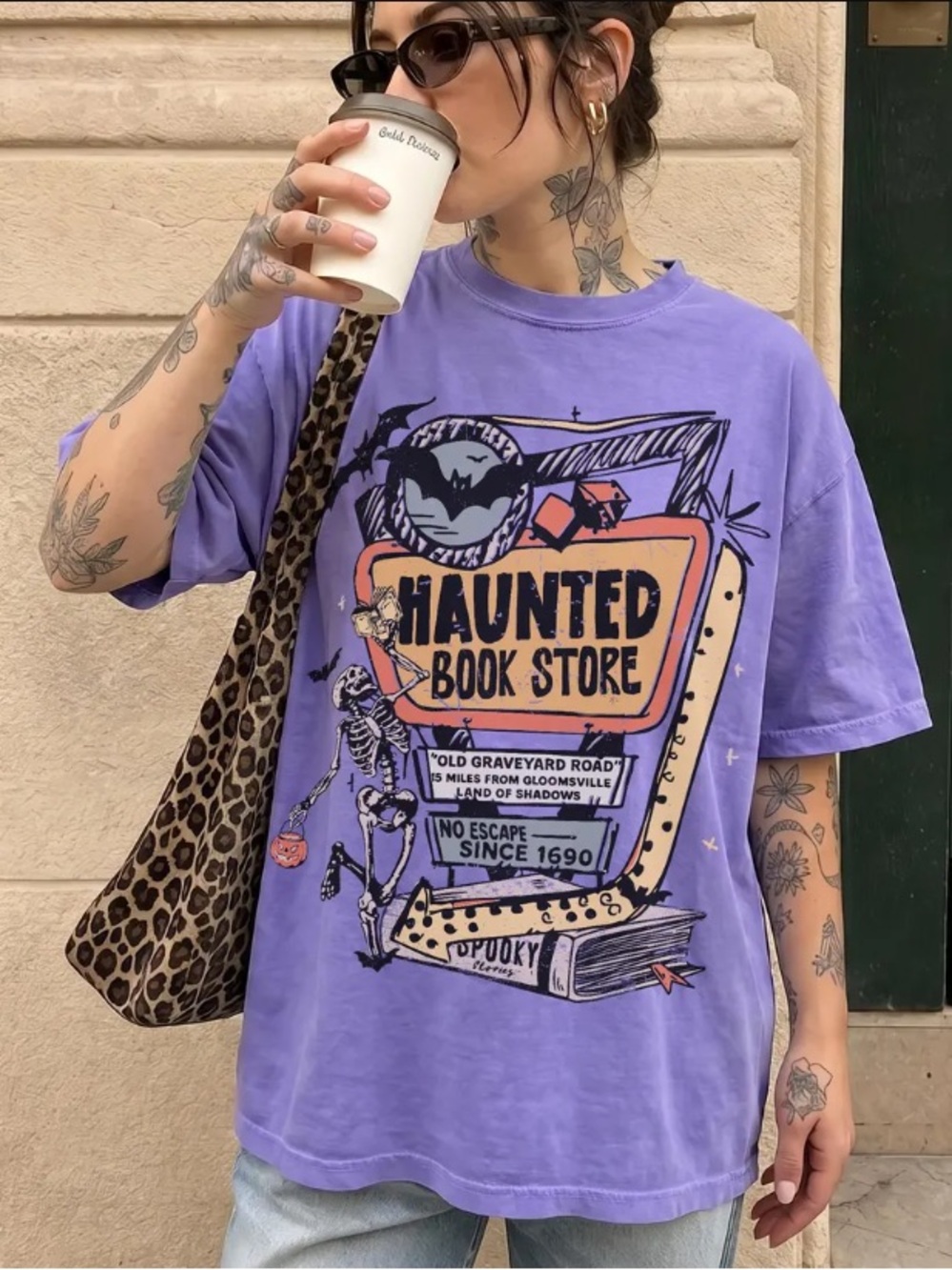 90s Vintage Halloween Haunted Bookstore Comfort colors T-Shirt, Retro Book Tee